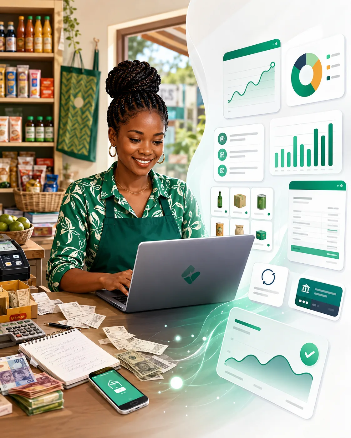 Bizwazi small business owner using the dashboard